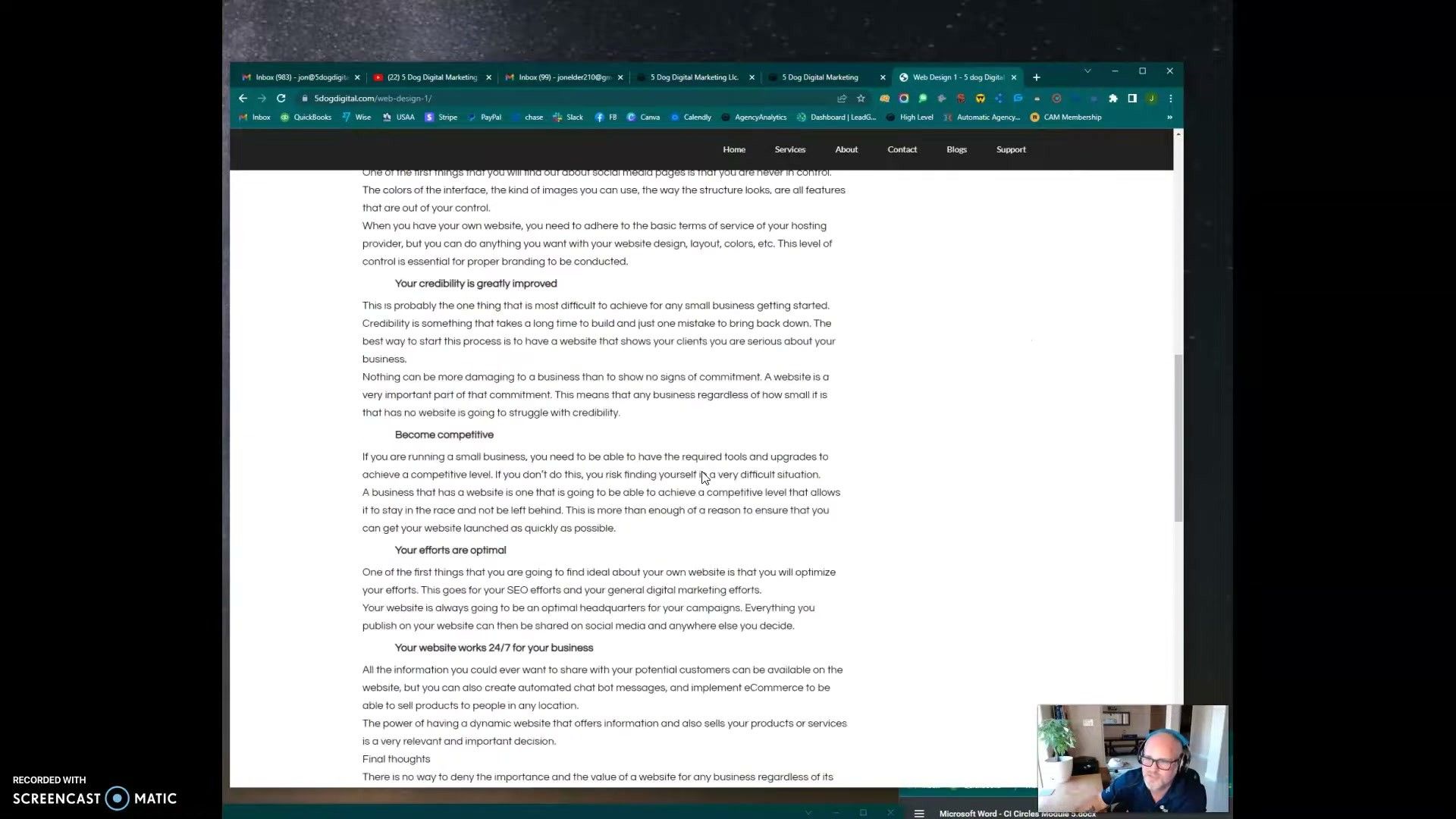 A website displayed on a computer screen